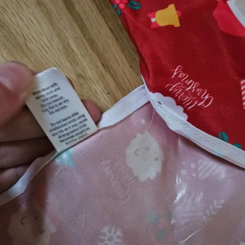 Santa Pattern Full Sleeve Waterproof Bib for Feeding or Painting 6-36 months